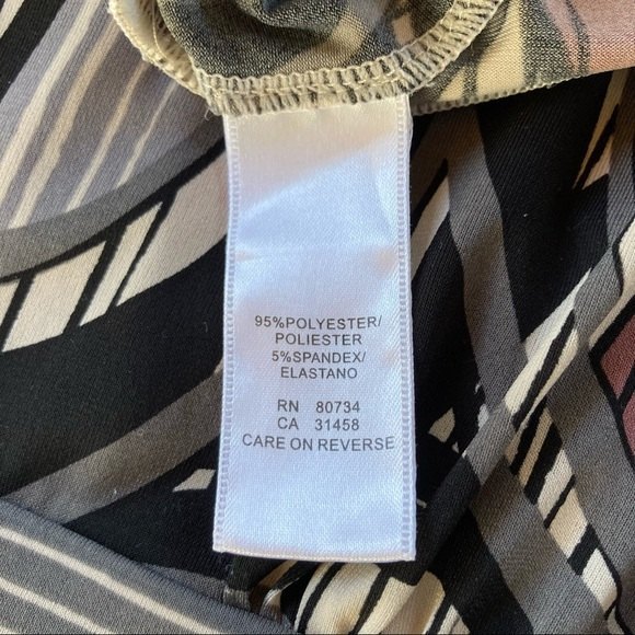 BCBG Maxazria Geometric Fit and Flare Dress Black Purple Gray Womens Medium - Picture 13 of 13